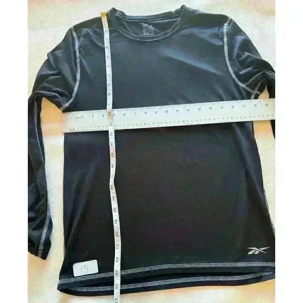 Reebok Men's Performance Long Sleeve Crew Shirt Black Size M Lightweight - Picture 5 of 7
